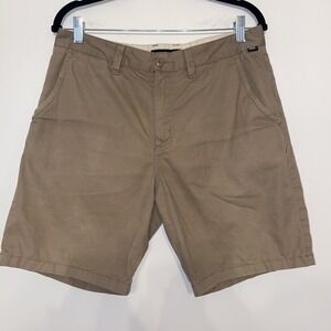 Vans Men's Khaki Chino Shorts Size 32 Flat Front Casual Skate